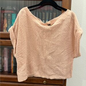 New Balance Off-the-Shoulder Peach Sweater